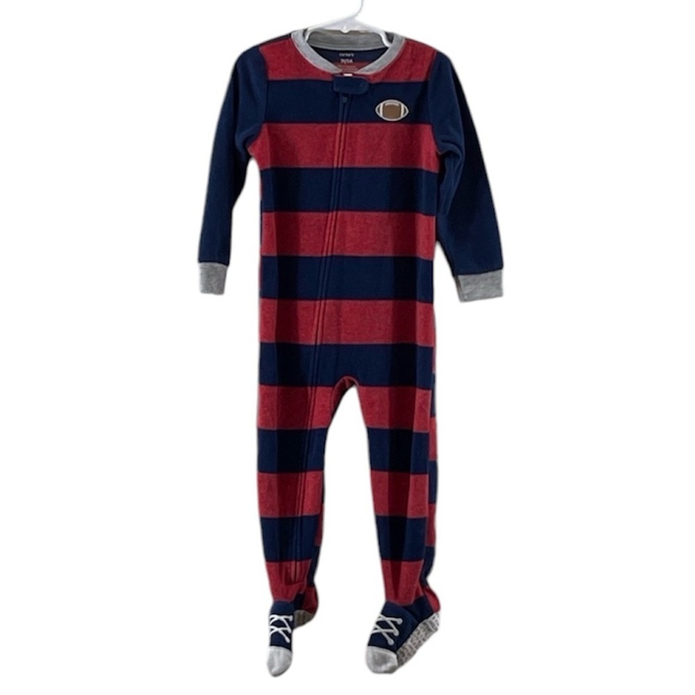 Carterās 3Tā Football Stripe Soft Fleece Footie Pajama